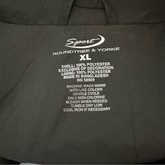 Roundtree & Yorke Men's Full Zip Windbreaker Jacket garnet & black size XL NWT - Picture 7 of 7